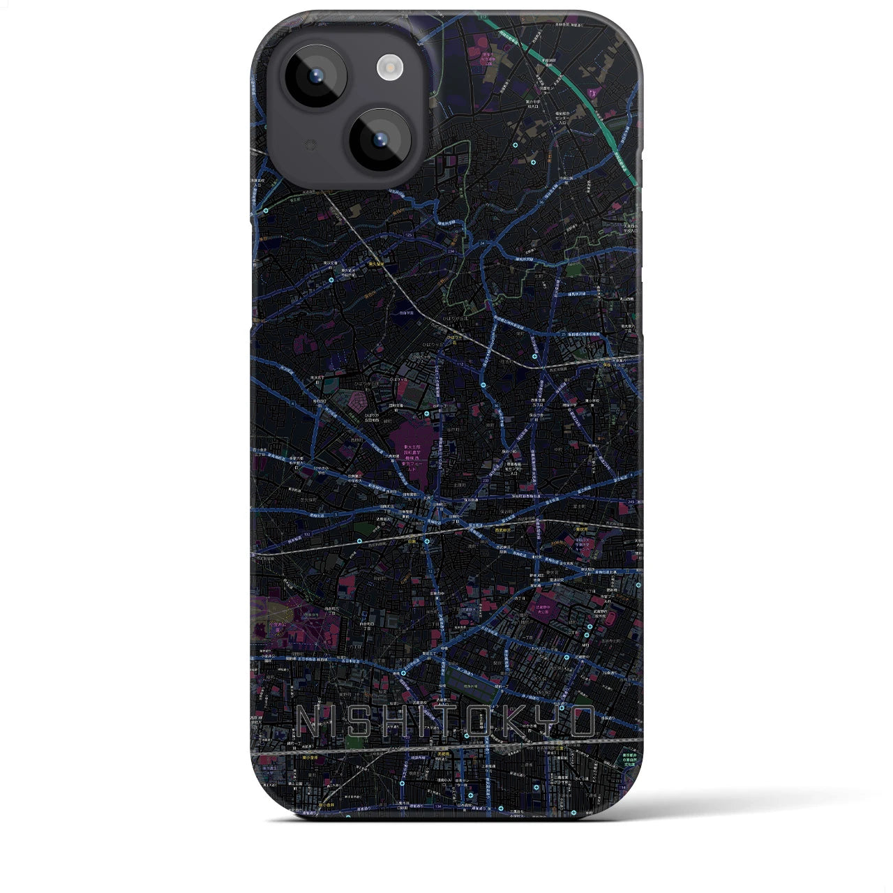 【西東京(東京都)】地図柄iPhoneケース(バックカバータイプ)
