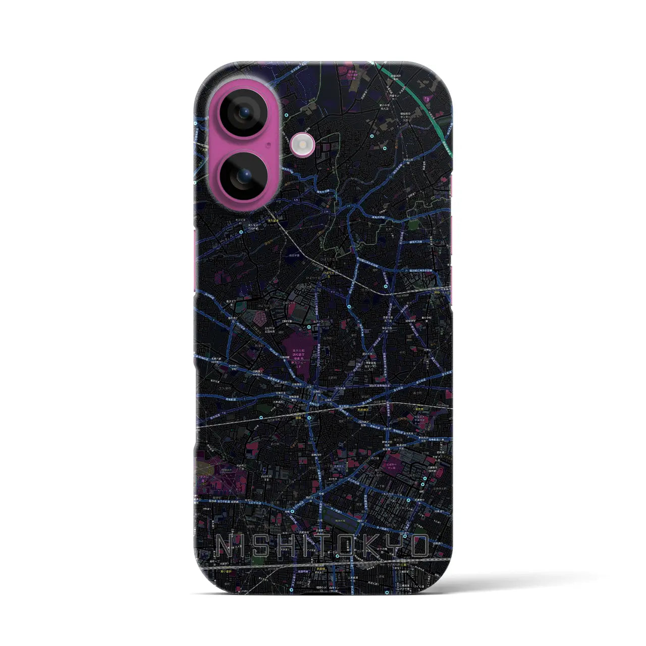 【西東京(東京都)】地図柄iPhoneケース(バックカバータイプ)