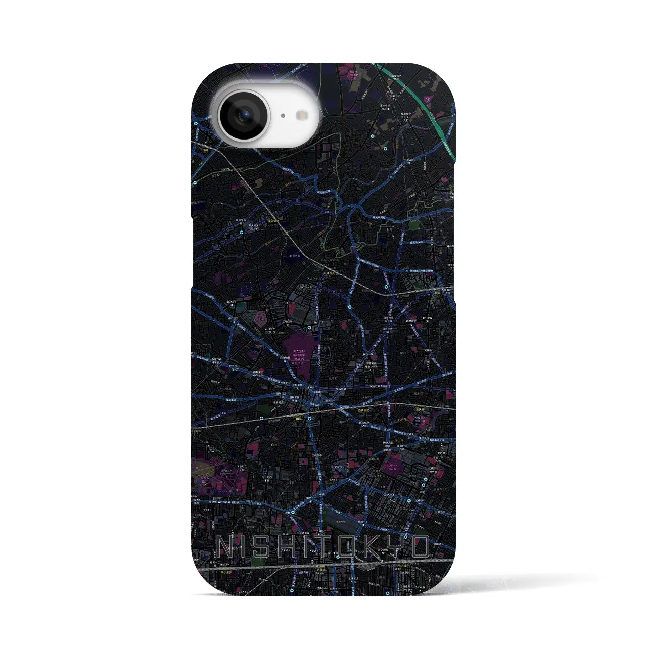 【西東京(東京都)】地図柄iPhoneケース(バックカバータイプ)