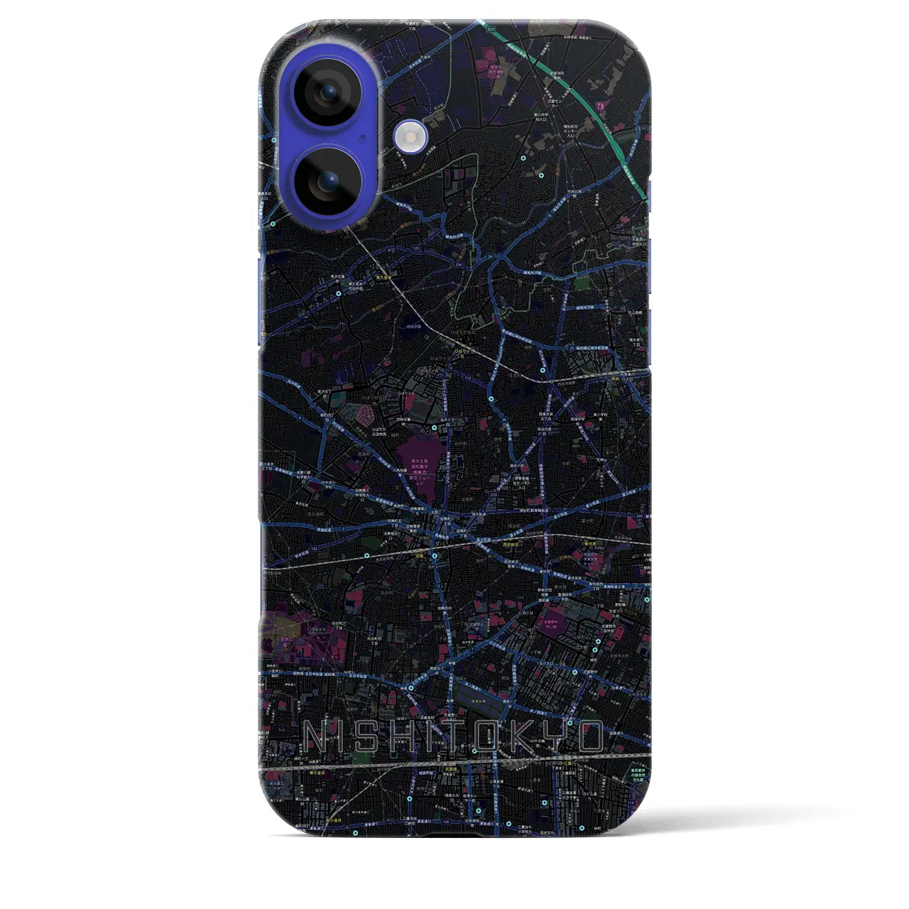 【西東京(東京都)】地図柄iPhoneケース(バックカバータイプ)