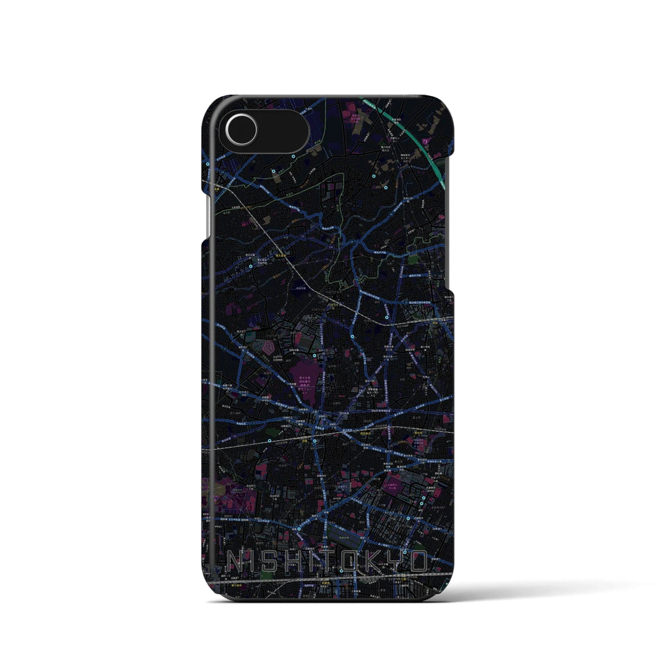 【西東京(東京都)】地図柄iPhoneケース(バックカバータイプ)