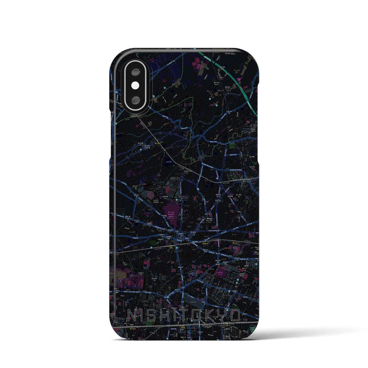 【西東京(東京都)】地図柄iPhoneケース(バックカバータイプ)