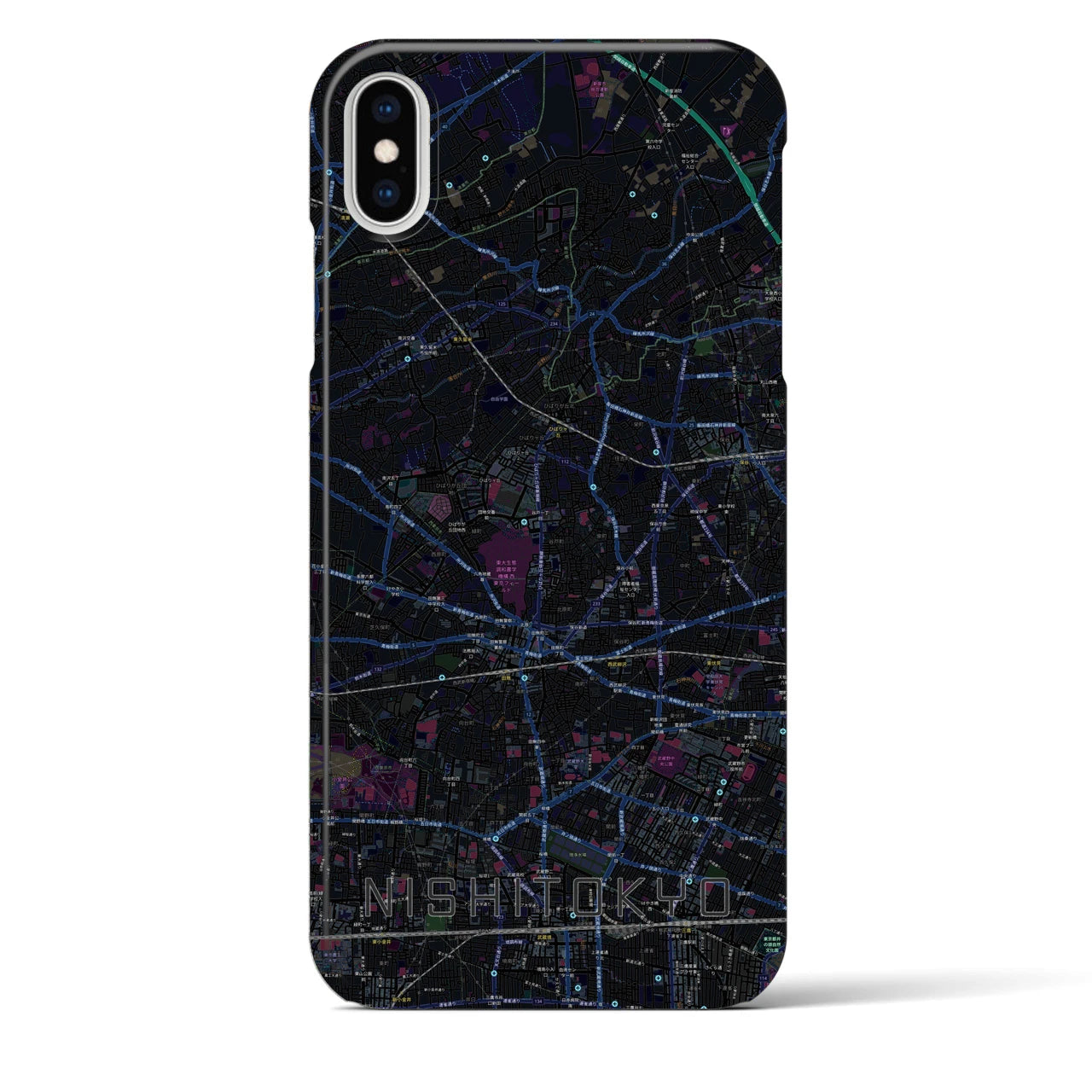 【西東京(東京都)】地図柄iPhoneケース(バックカバータイプ)