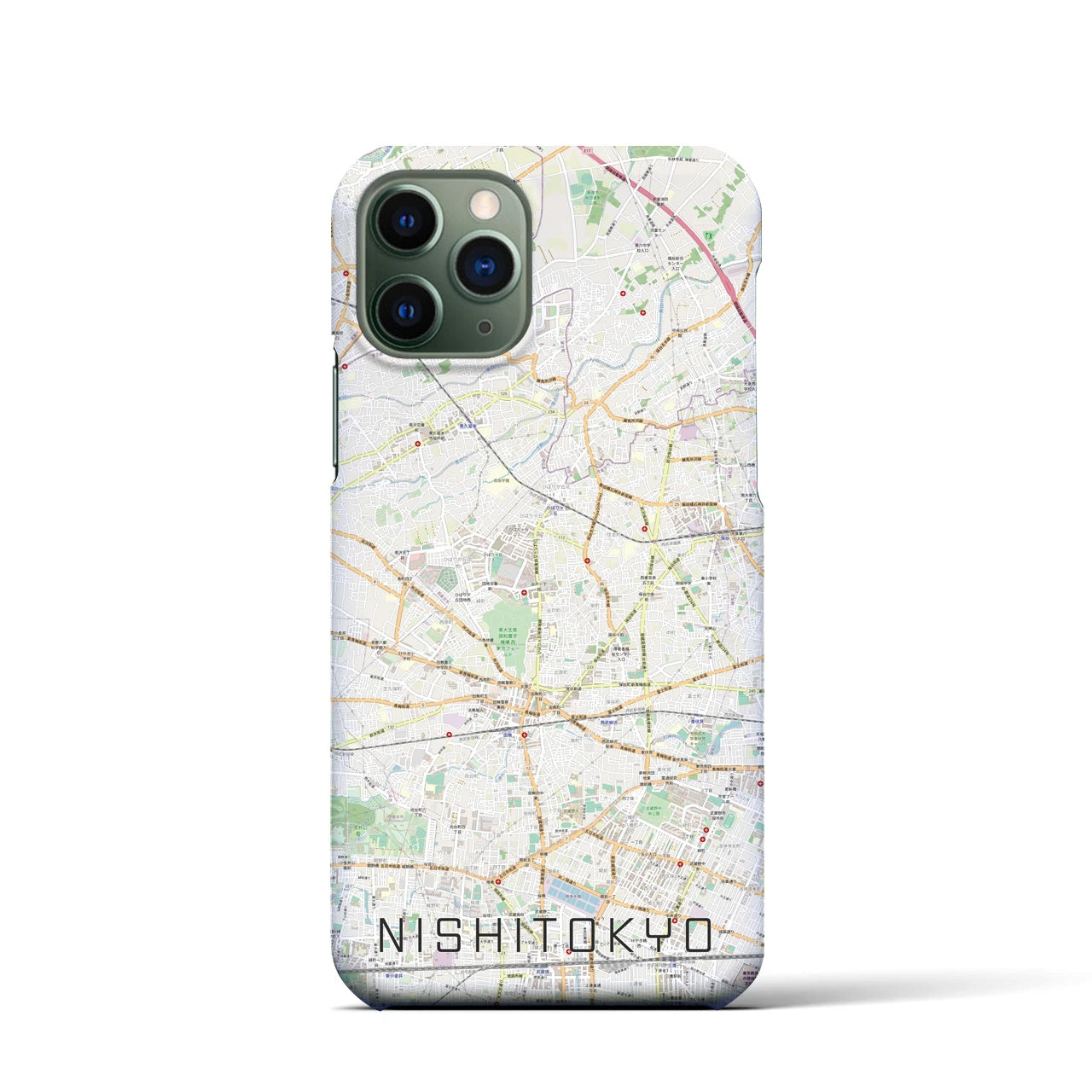 【西東京(東京都)】地図柄iPhoneケース(バックカバータイプ)