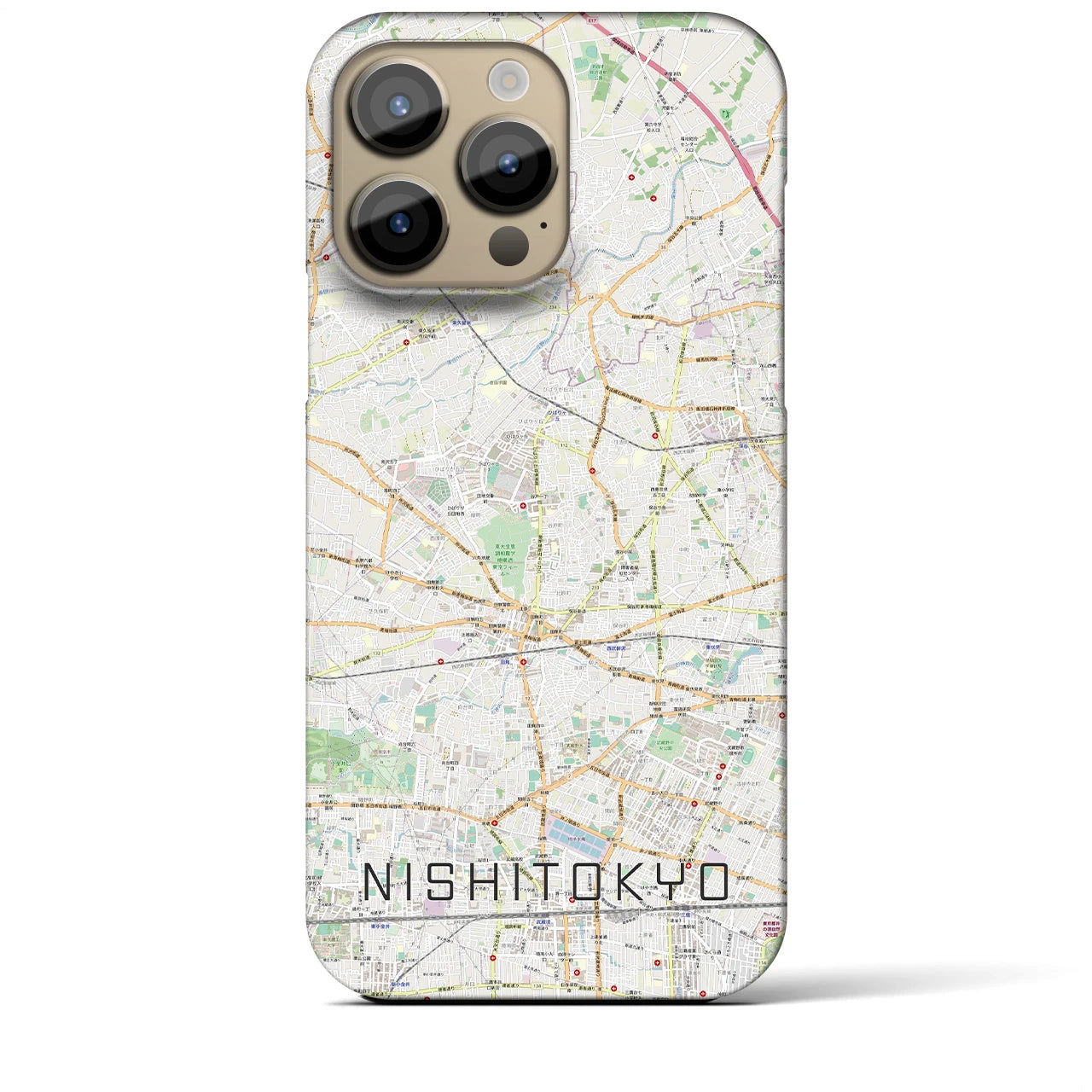 【西東京(東京都)】地図柄iPhoneケース(バックカバータイプ)