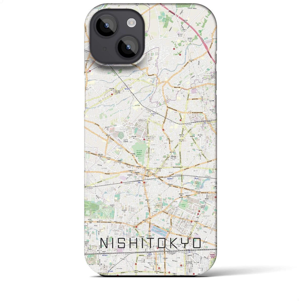 【西東京(東京都)】地図柄iPhoneケース(バックカバータイプ)