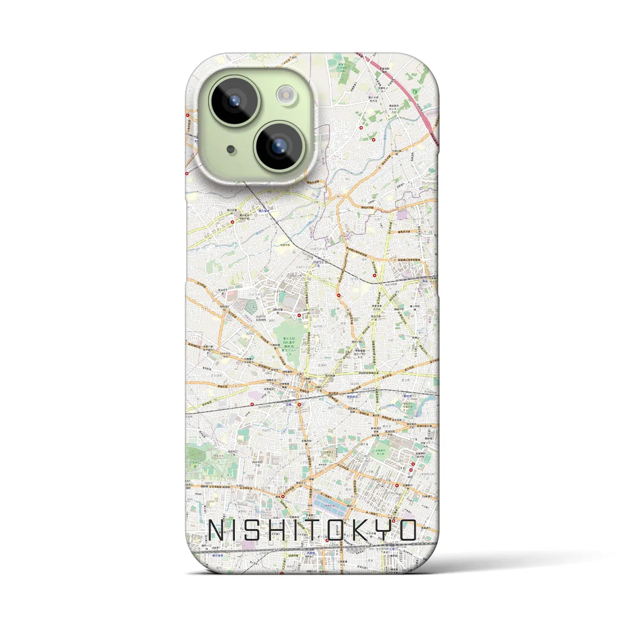 【西東京(東京都)】地図柄iPhoneケース(バックカバータイプ)