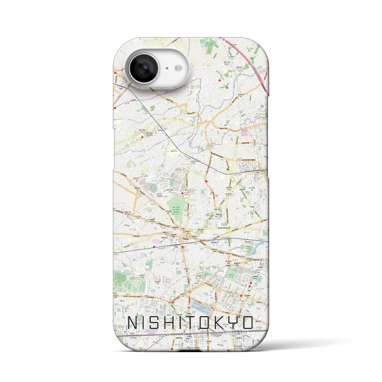 【西東京(東京都)】地図柄iPhoneケース(バックカバータイプ)