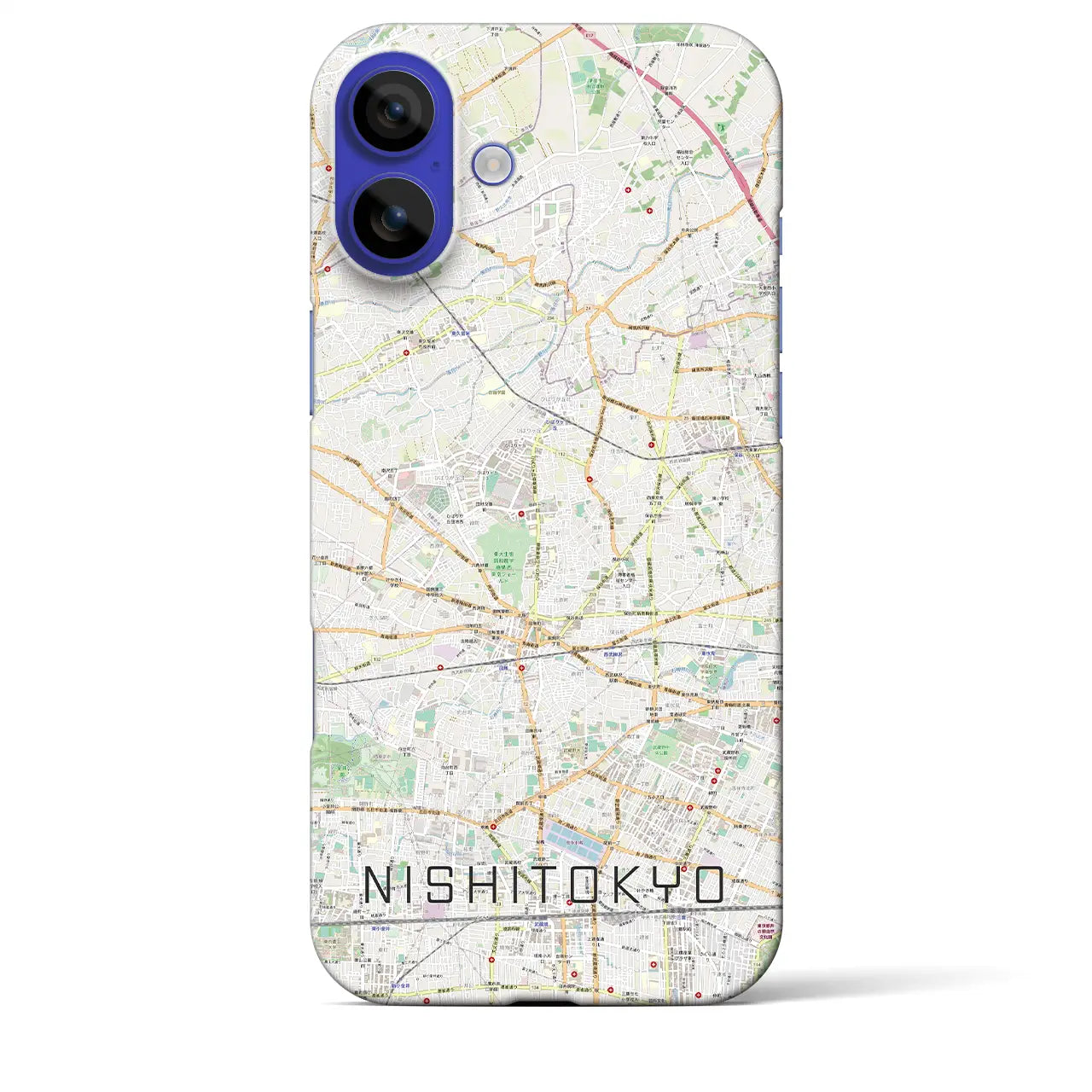 【西東京(東京都)】地図柄iPhoneケース(バックカバータイプ)ナチュラル・iPhone 16 Pro Max 用