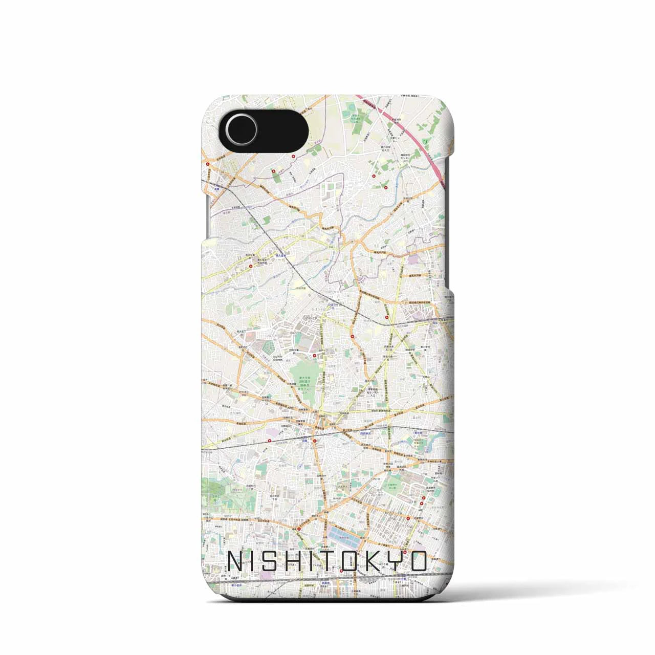 【西東京(東京都)】地図柄iPhoneケース(バックカバータイプ)