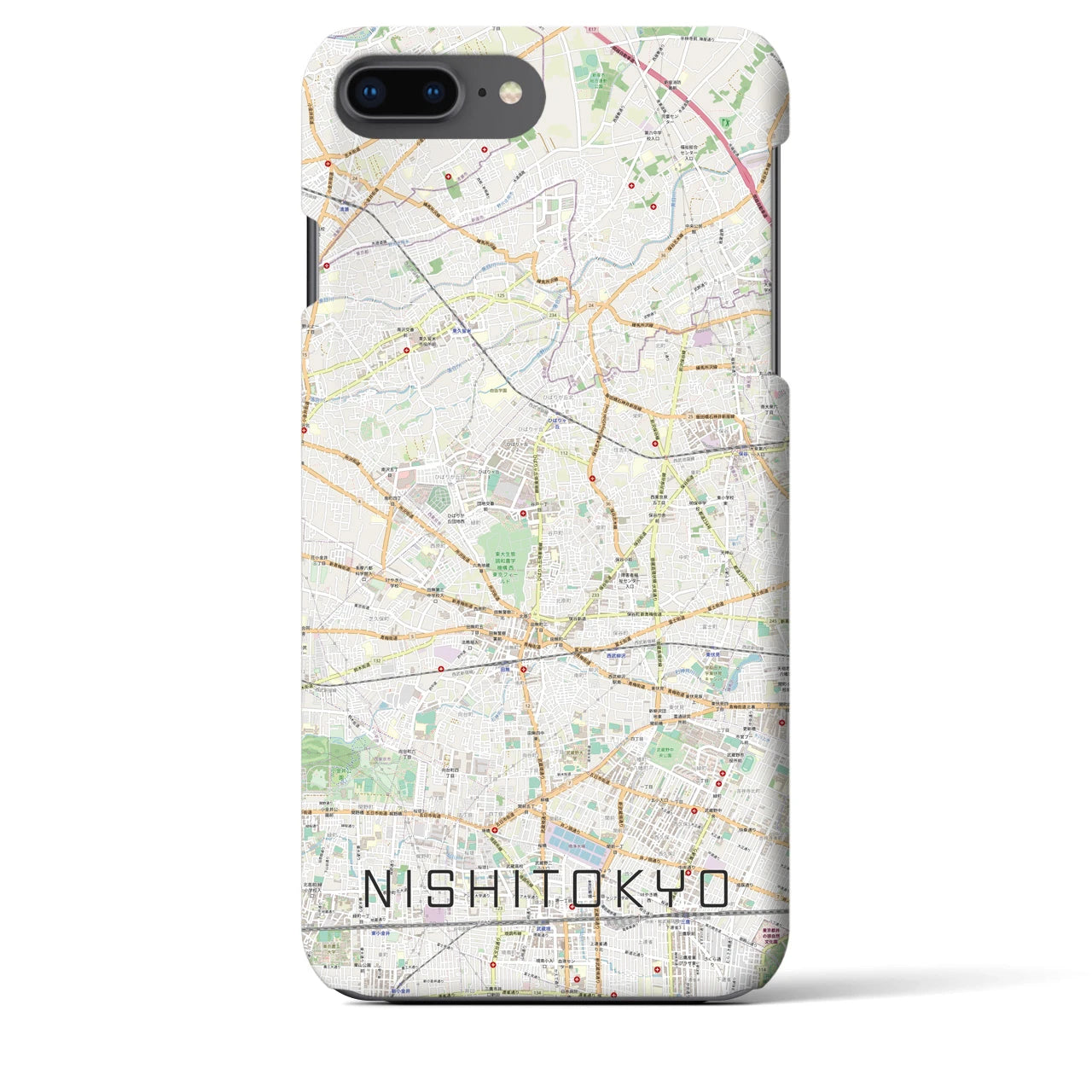 【西東京(東京都)】地図柄iPhoneケース(バックカバータイプ)