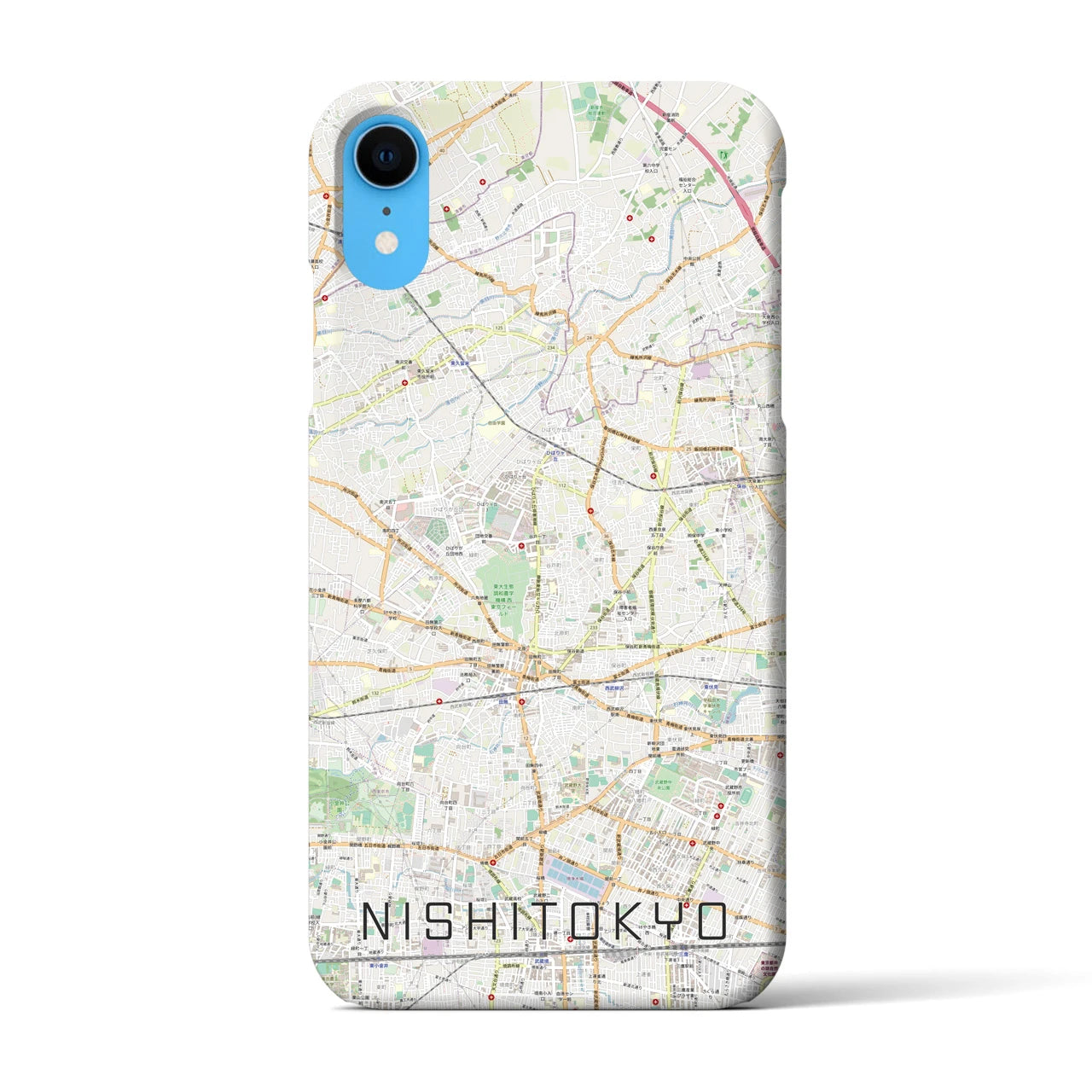 【西東京(東京都)】地図柄iPhoneケース(バックカバータイプ)