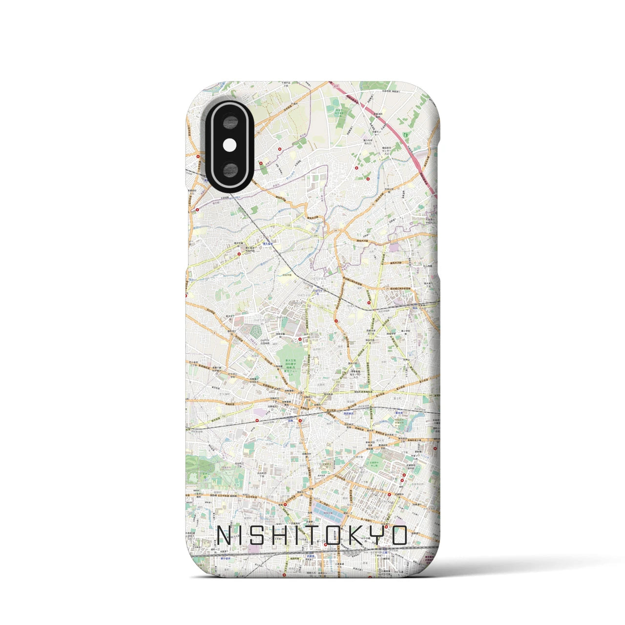 【西東京(東京都)】地図柄iPhoneケース(バックカバータイプ)
