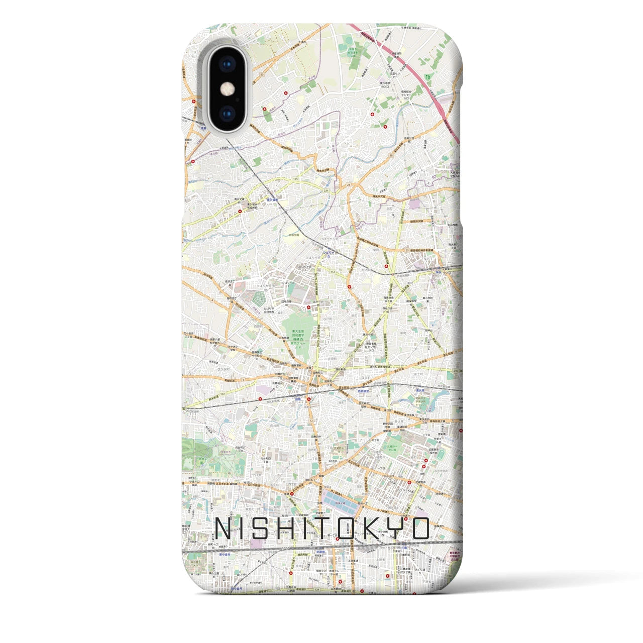 【西東京(東京都)】地図柄iPhoneケース(バックカバータイプ)