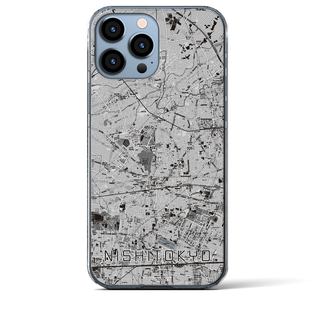 【西東京(東京都)】地図柄iPhoneケース(クリアタイプ)