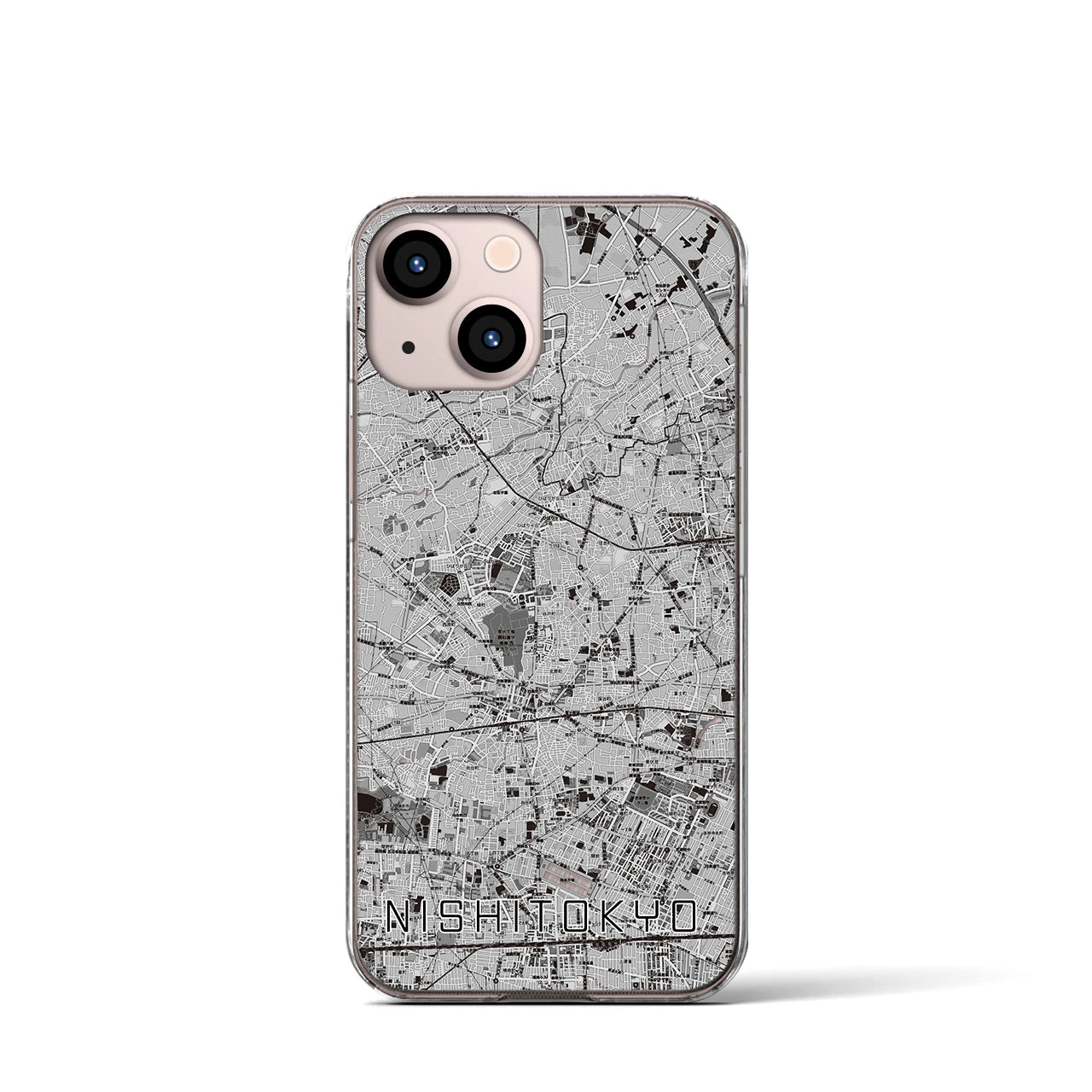 【西東京(東京都)】地図柄iPhoneケース(クリアタイプ)