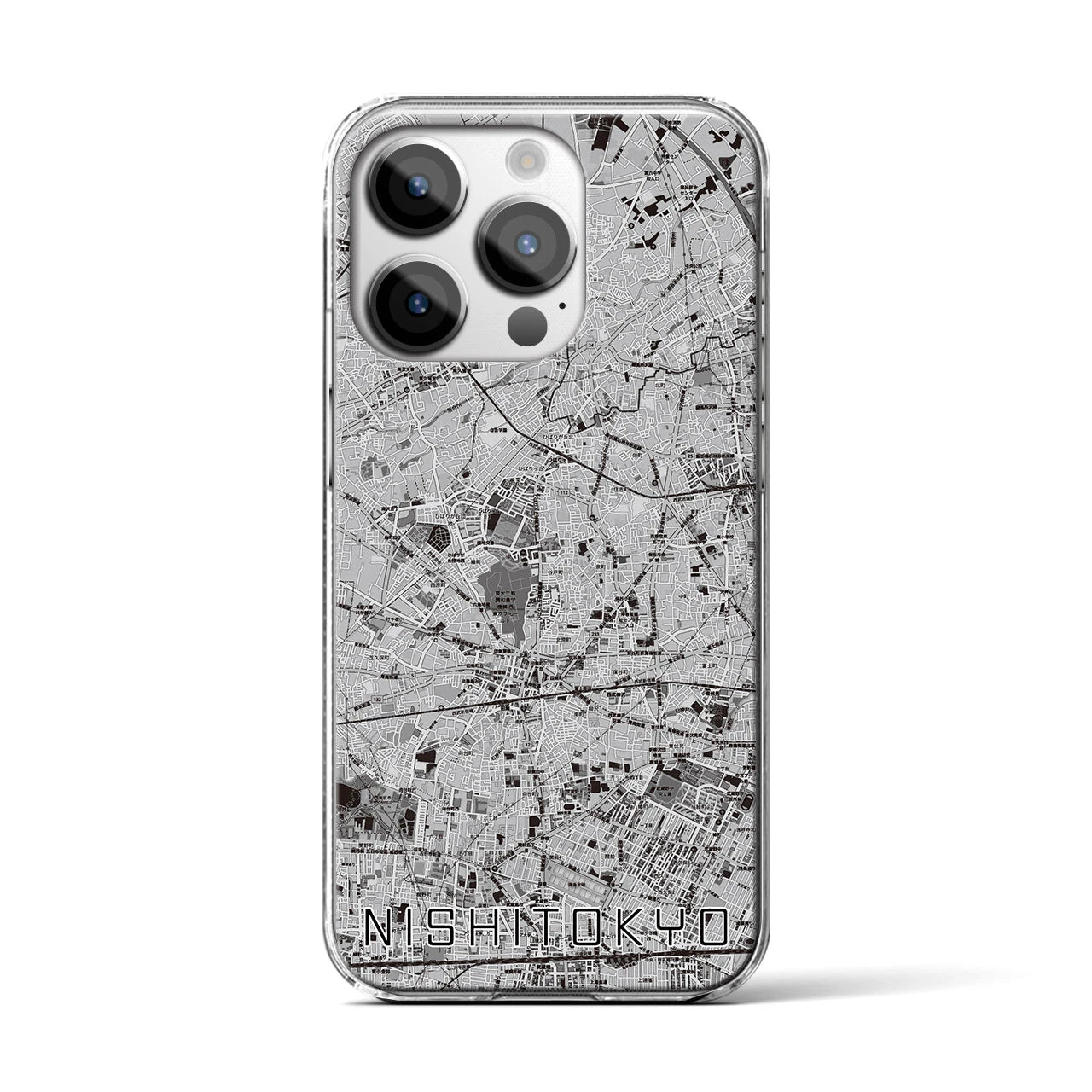 【西東京(東京都)】地図柄iPhoneケース(クリアタイプ)