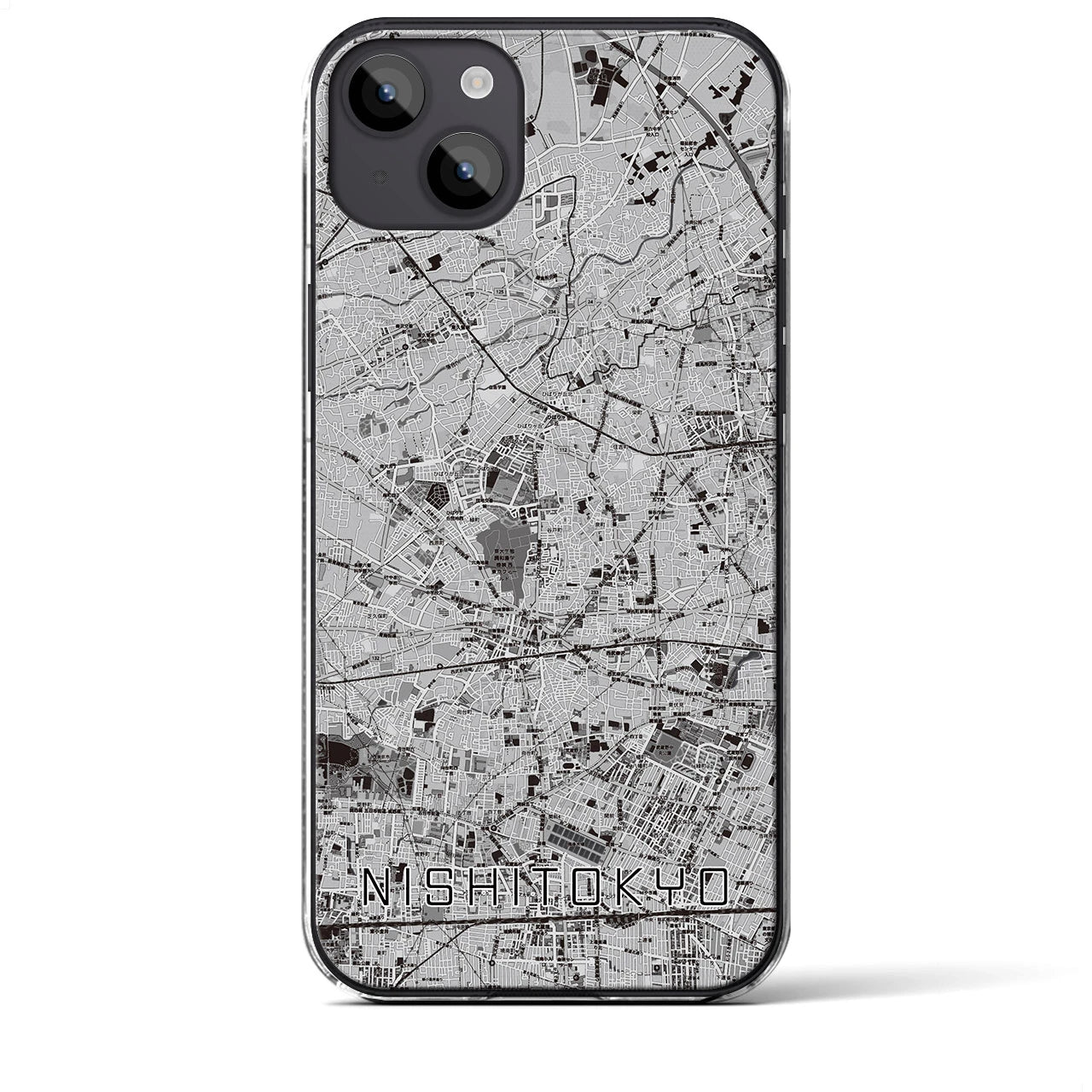 【西東京(東京都)】地図柄iPhoneケース(クリアタイプ)