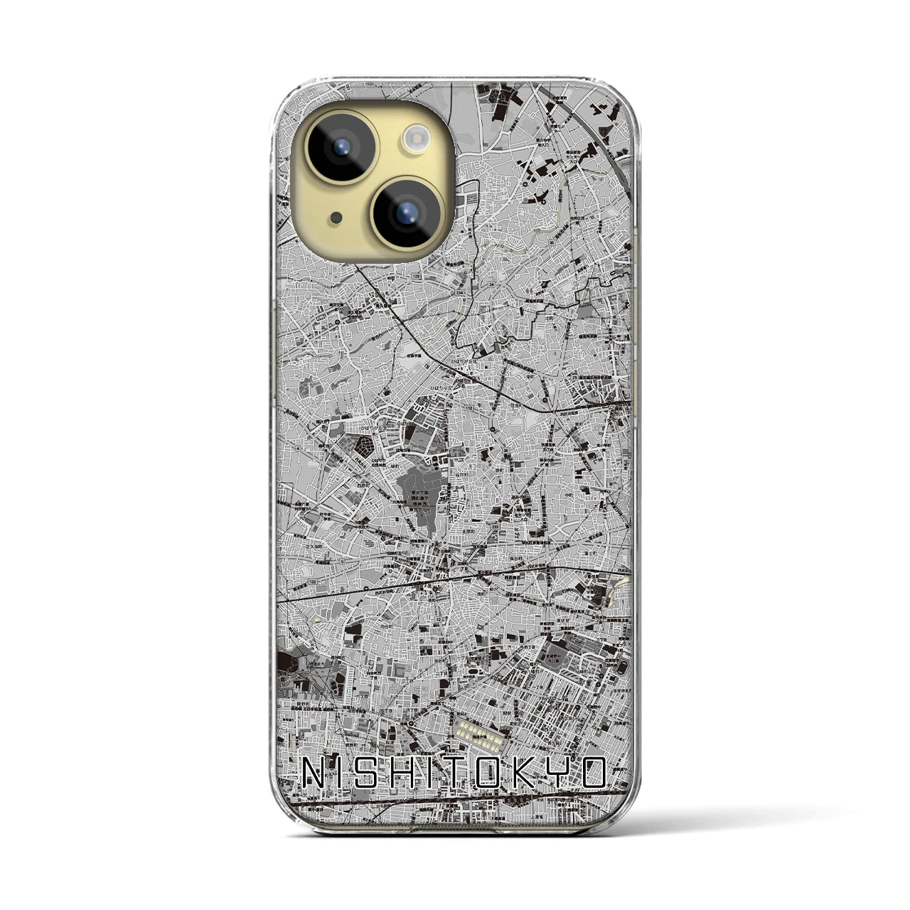 【西東京(東京都)】地図柄iPhoneケース(クリアタイプ)