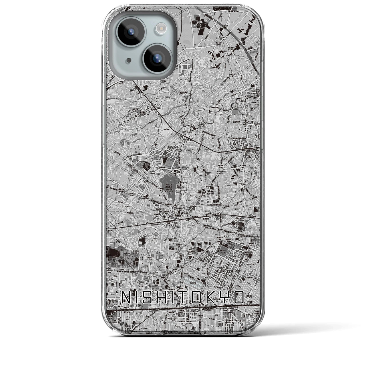 【西東京(東京都)】地図柄iPhoneケース(クリアタイプ)