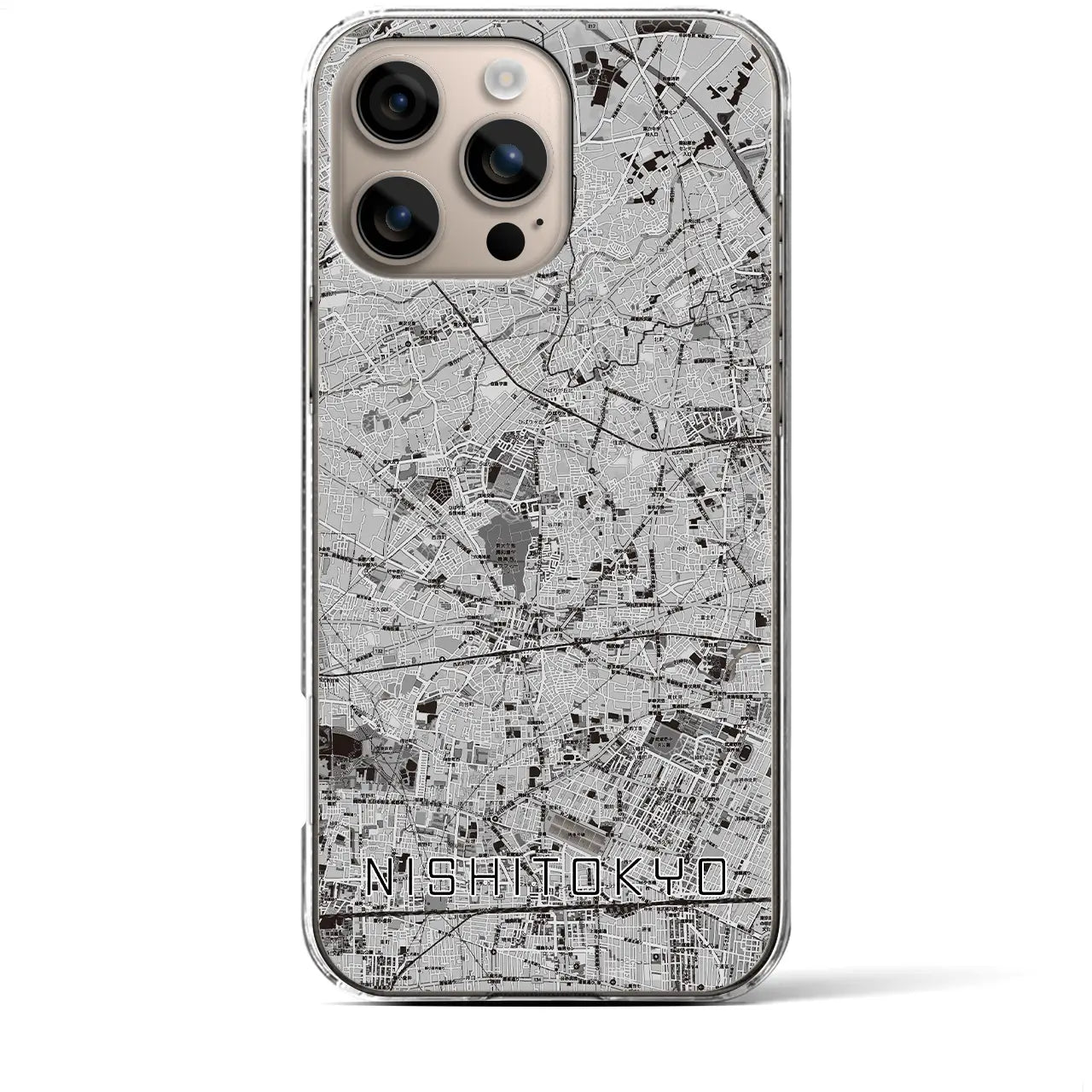 【西東京(東京都)】地図柄iPhoneケース(クリアタイプ)