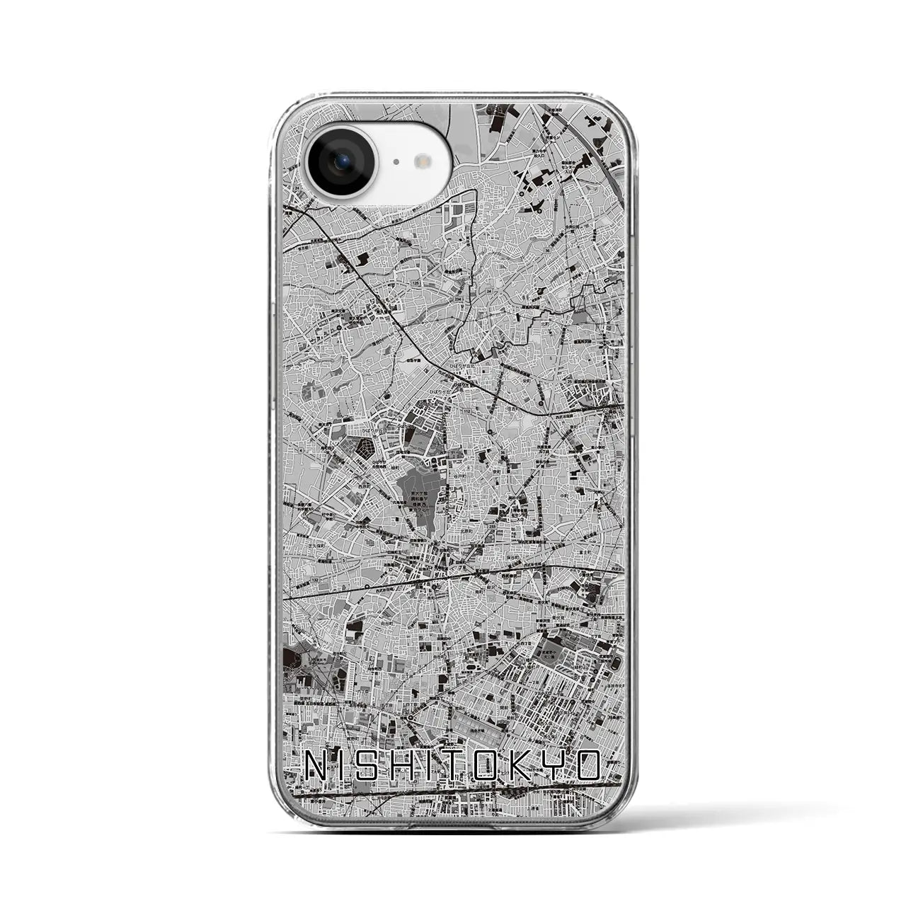 【西東京(東京都)】地図柄iPhoneケース(クリアタイプ)