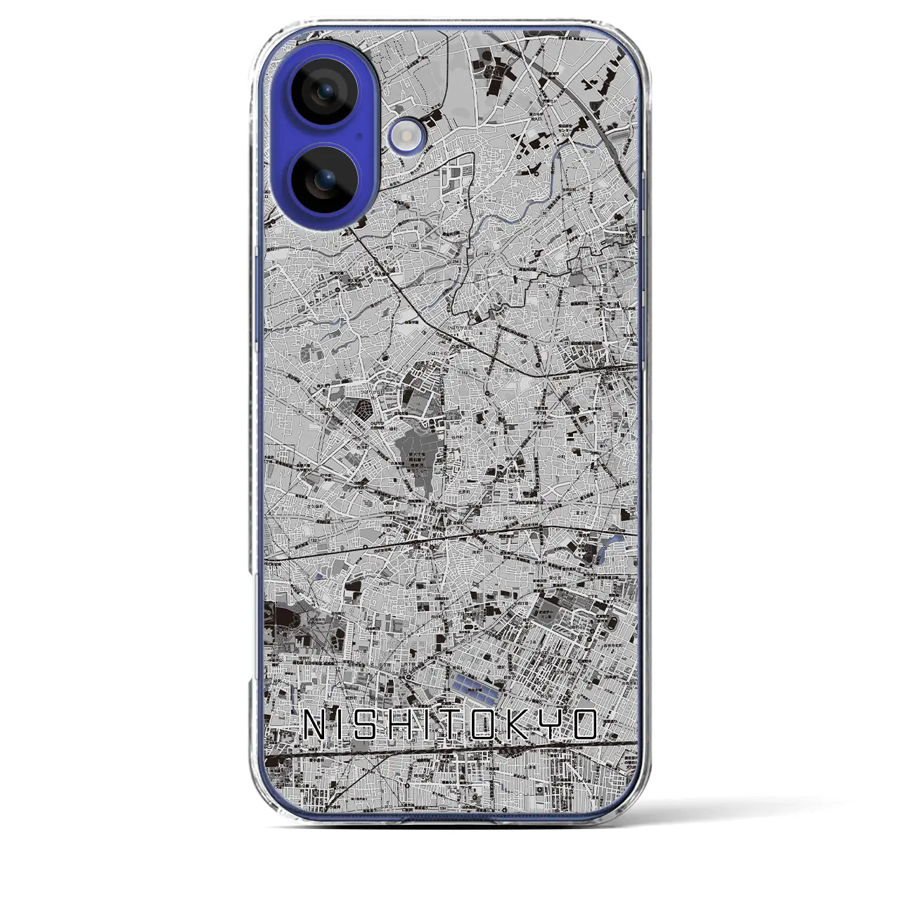 【西東京(東京都)】地図柄iPhoneケース(クリアタイプ)