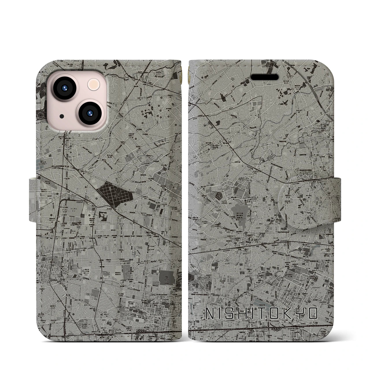 【西東京(東京都)】地図柄iPhoneケース(手帳タイプ)