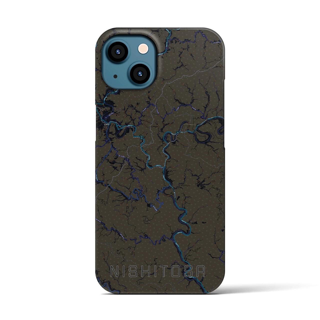 【西土佐(高知県)】地図柄iPhoneケース(バックカバータイプ)