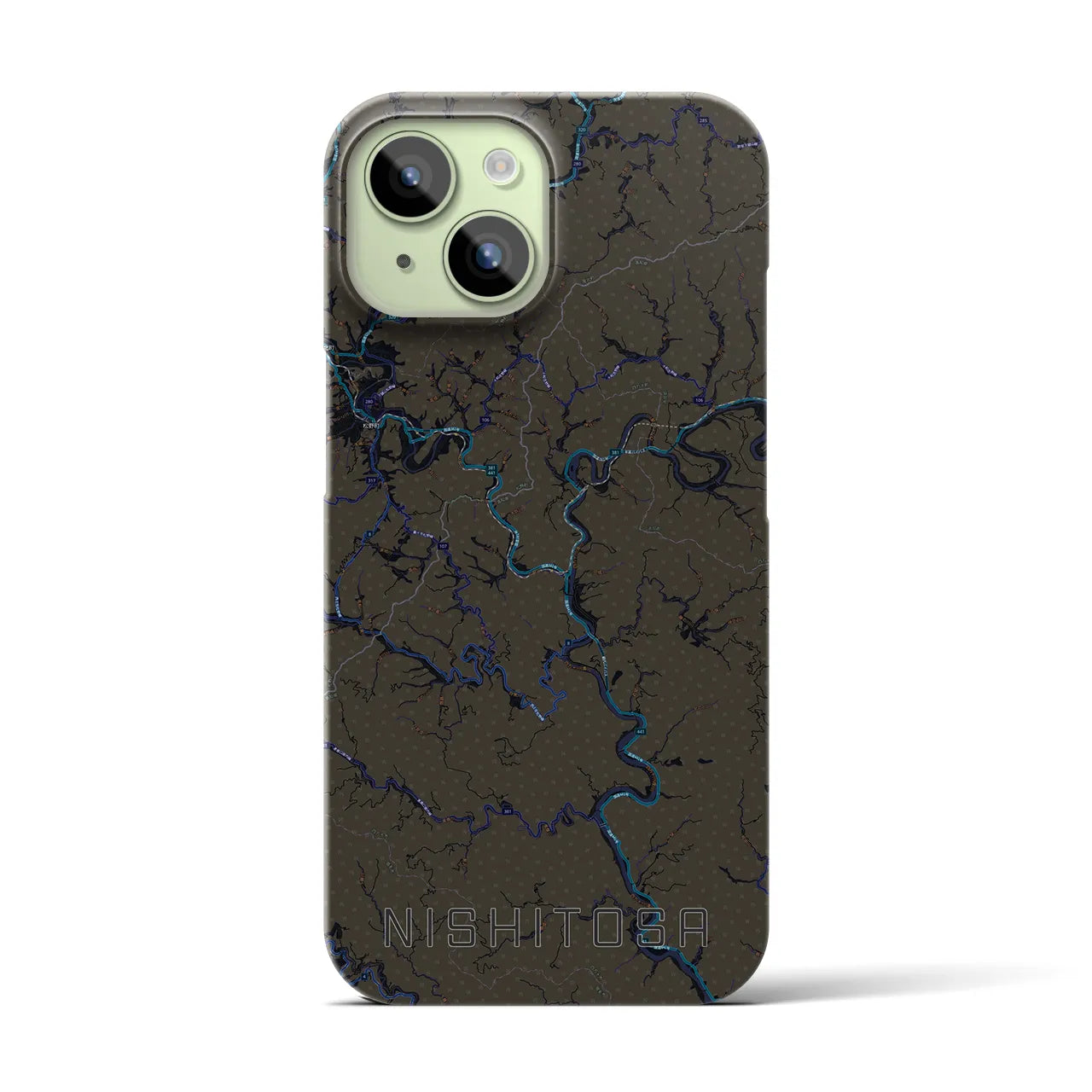 【西土佐(高知県)】地図柄iPhoneケース(バックカバータイプ)