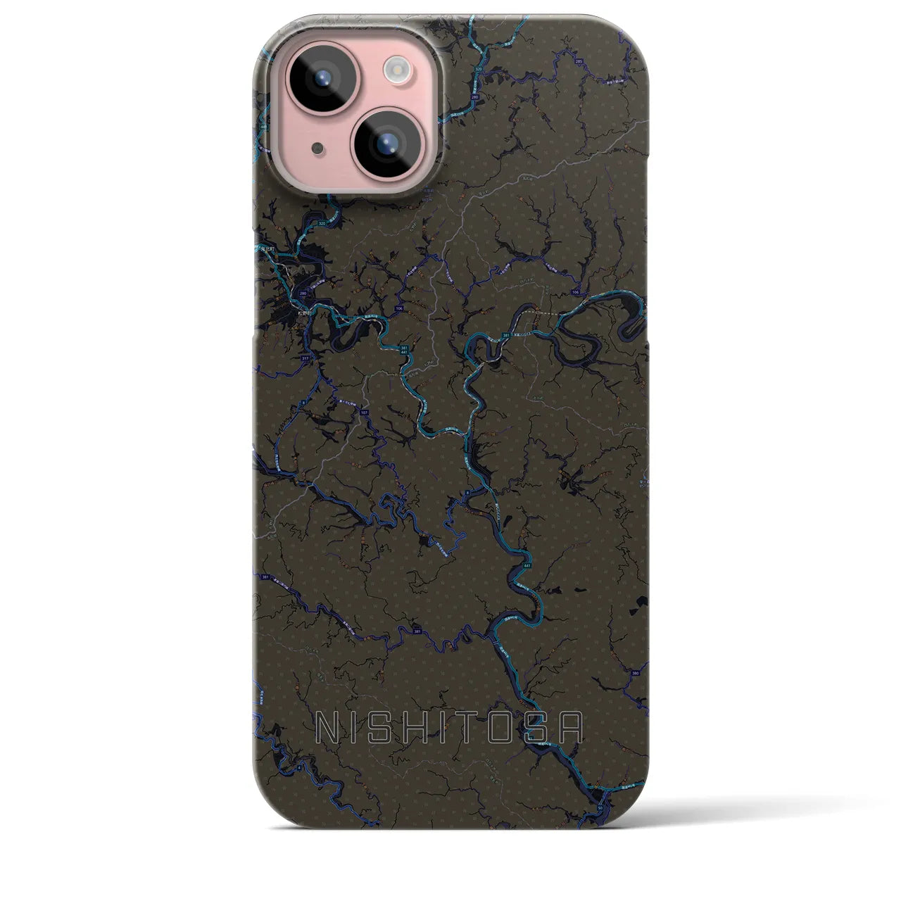 【西土佐(高知県)】地図柄iPhoneケース(バックカバータイプ)