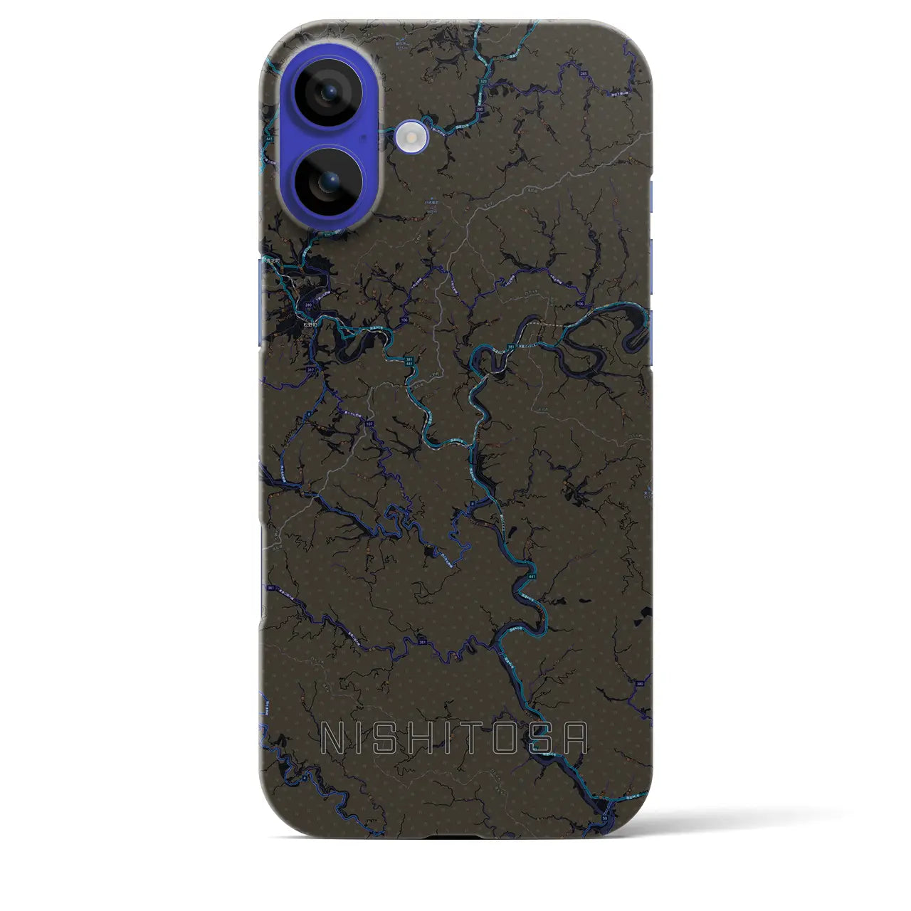 【西土佐(高知県)】地図柄iPhoneケース(バックカバータイプ)