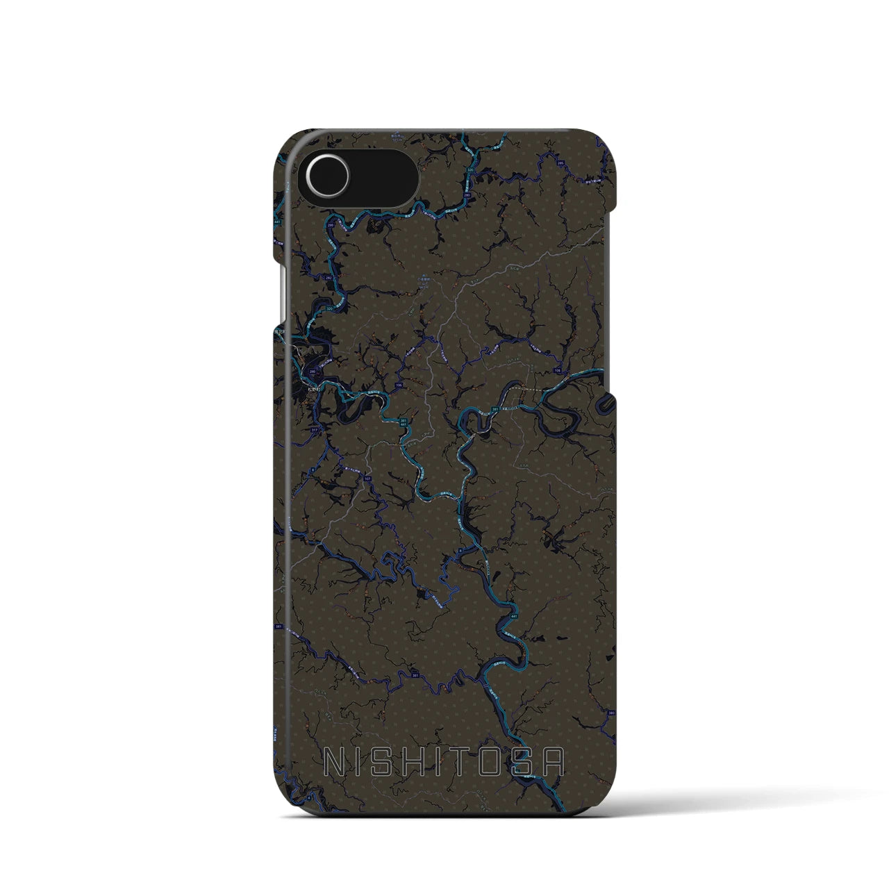 【西土佐(高知県)】地図柄iPhoneケース(バックカバータイプ)
