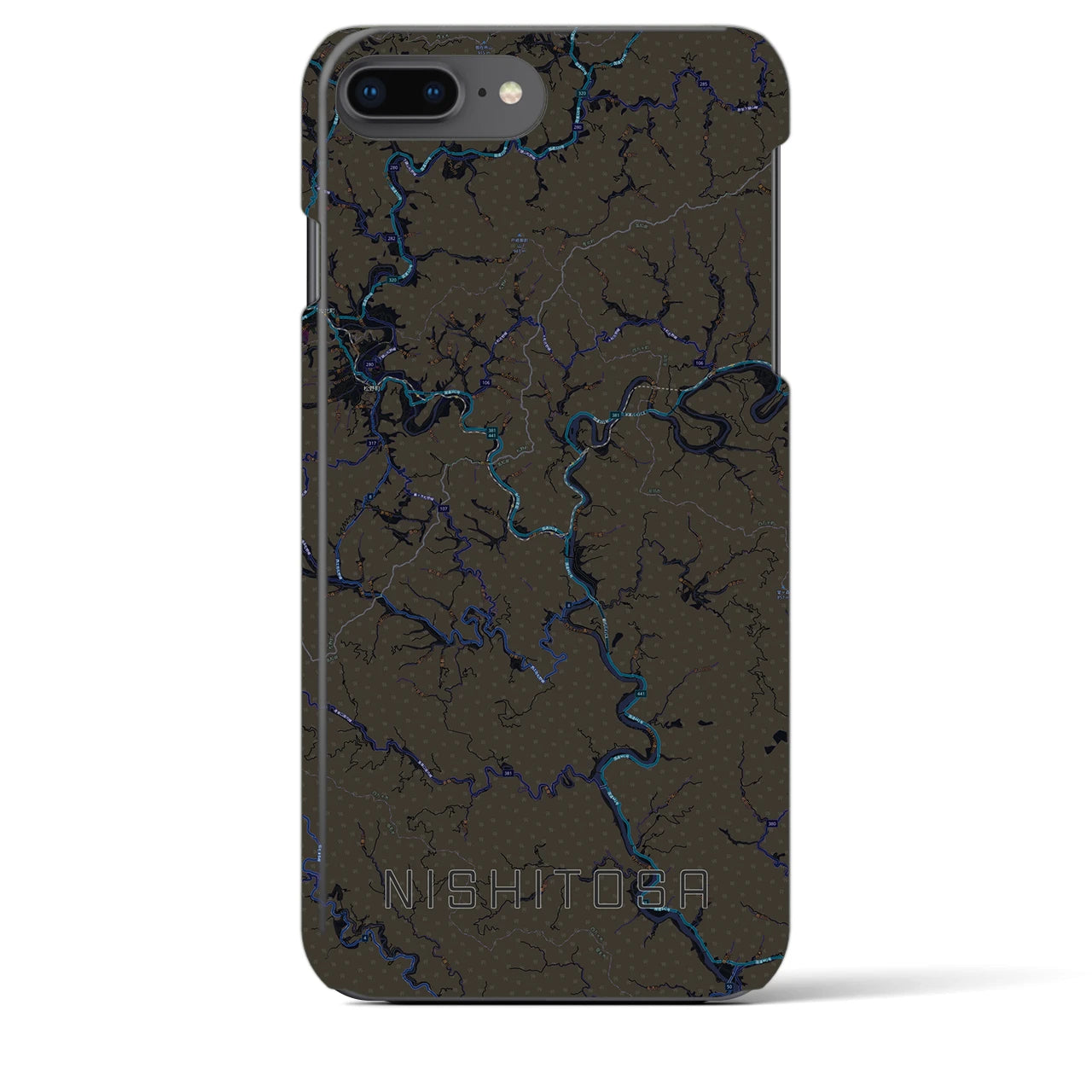 【西土佐(高知県)】地図柄iPhoneケース(バックカバータイプ)
