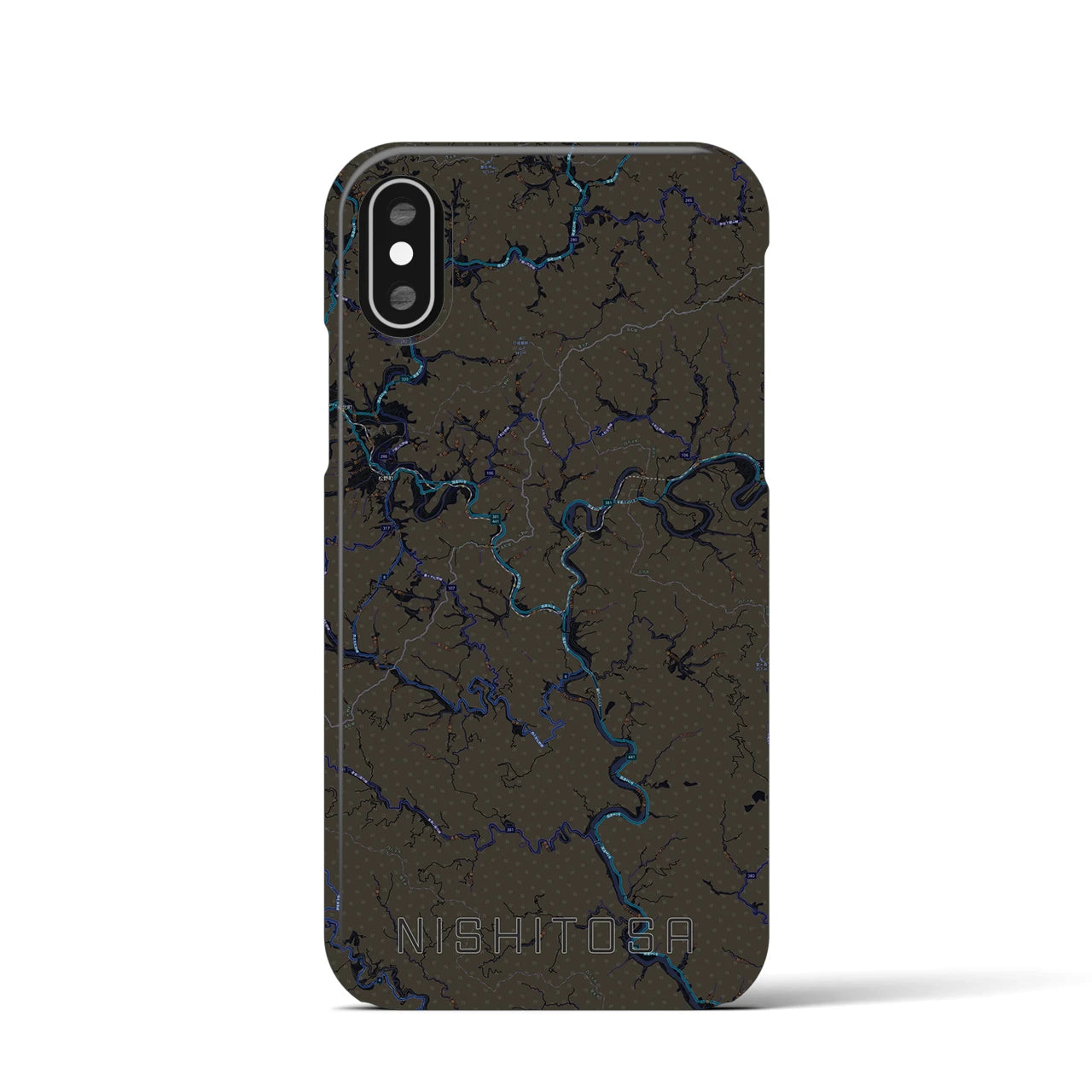 【西土佐(高知県)】地図柄iPhoneケース(バックカバータイプ)