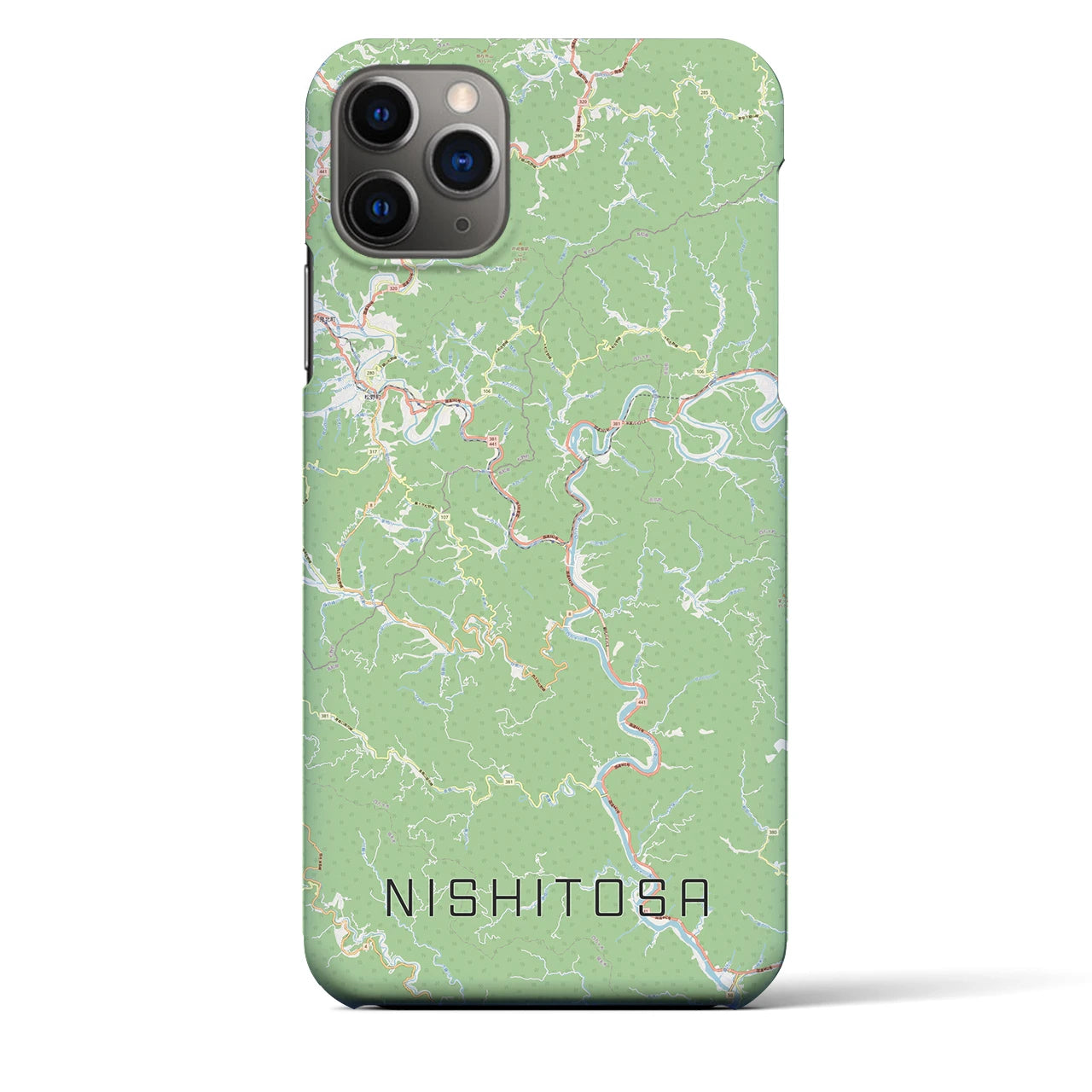 【西土佐(高知県)】地図柄iPhoneケース(バックカバータイプ)