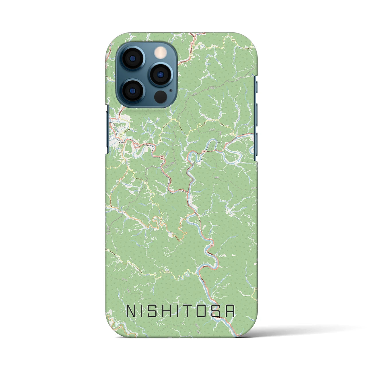 【西土佐(高知県)】地図柄iPhoneケース(バックカバータイプ)
