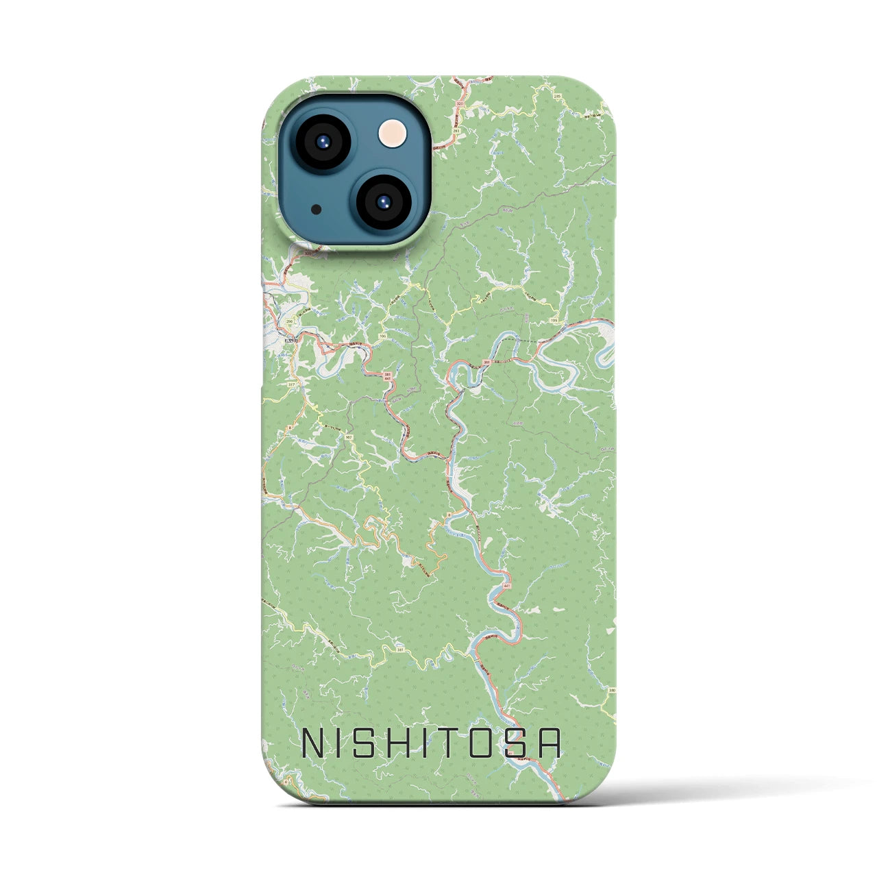 【西土佐(高知県)】地図柄iPhoneケース(バックカバータイプ)