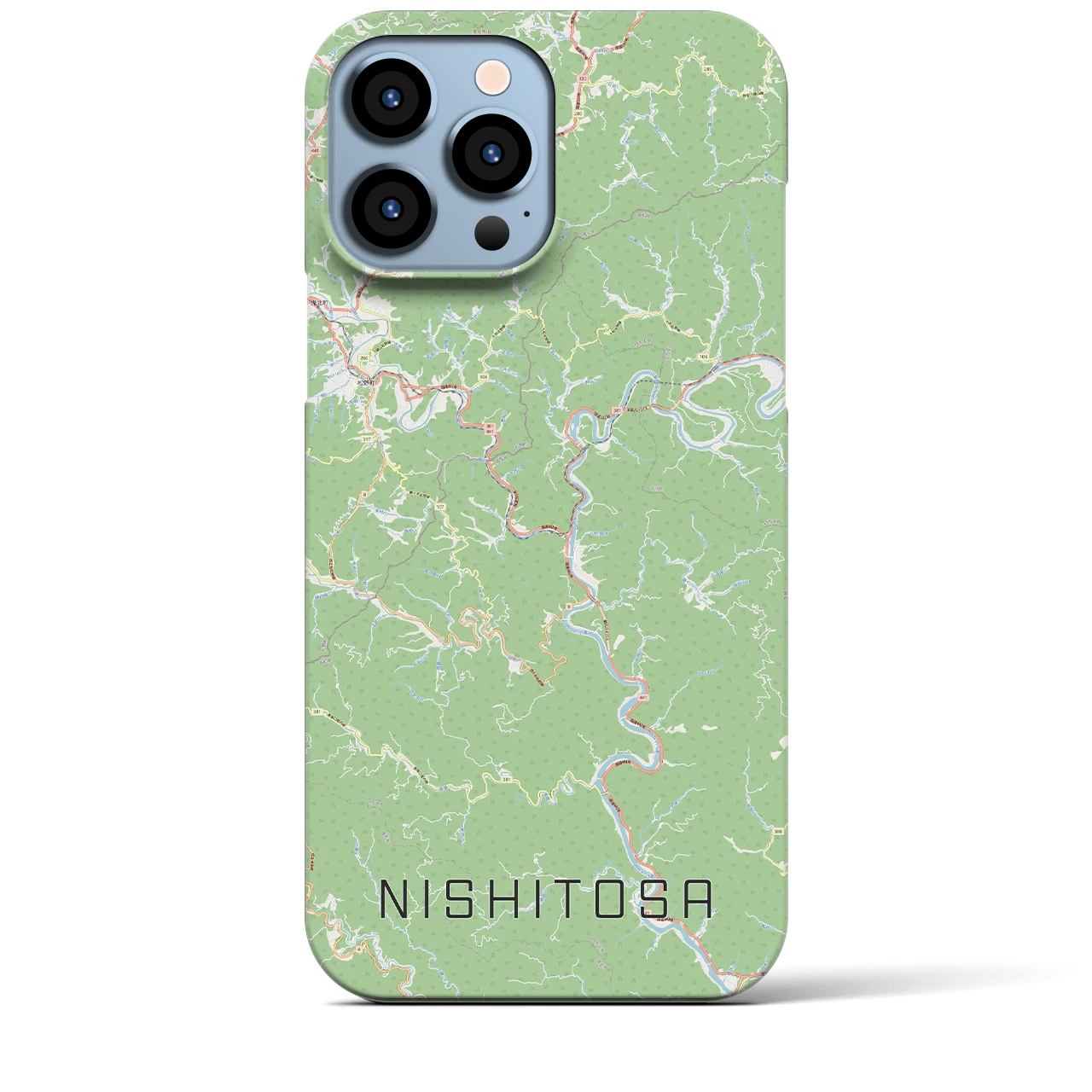 【西土佐(高知県)】地図柄iPhoneケース(バックカバータイプ)