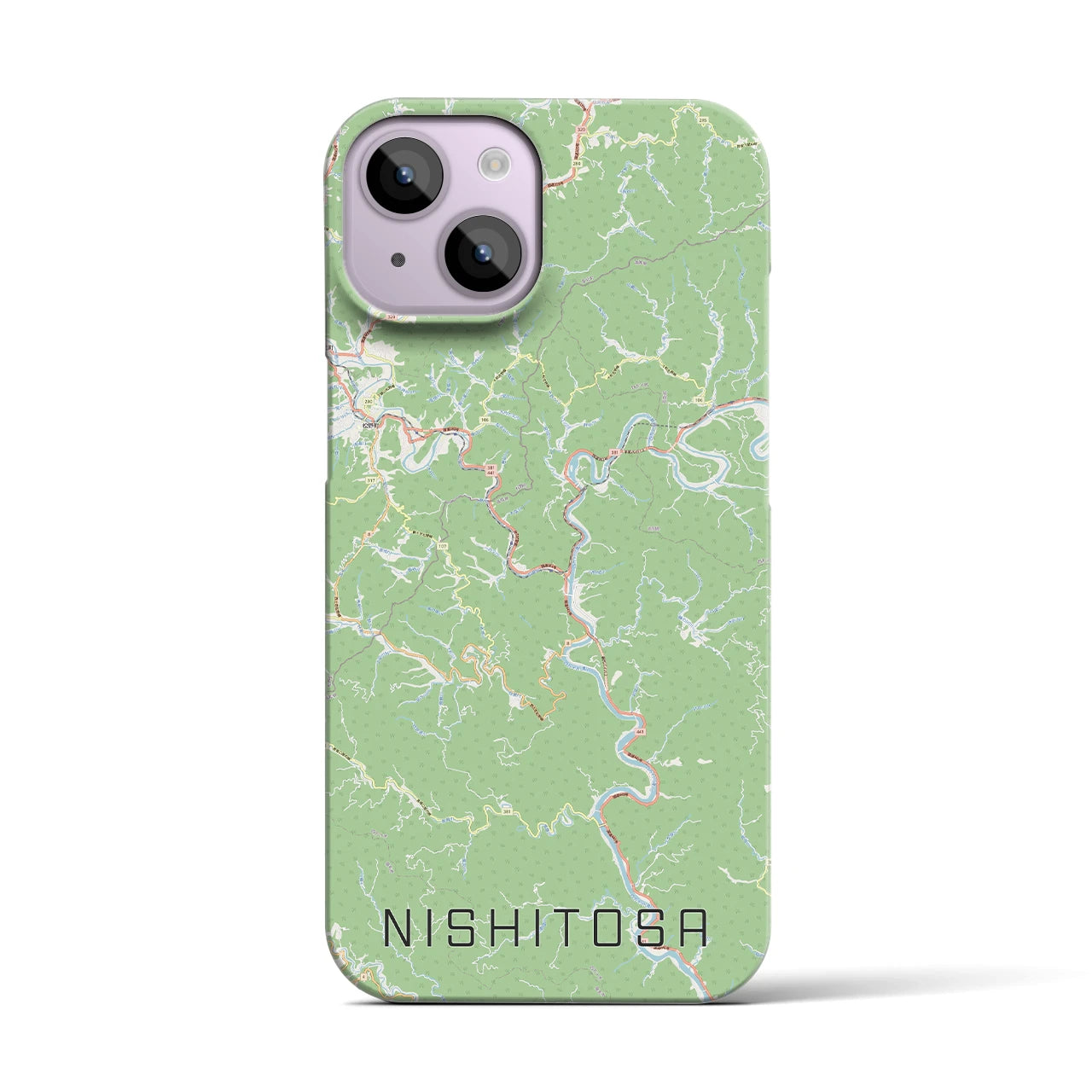 【西土佐(高知県)】地図柄iPhoneケース(バックカバータイプ)