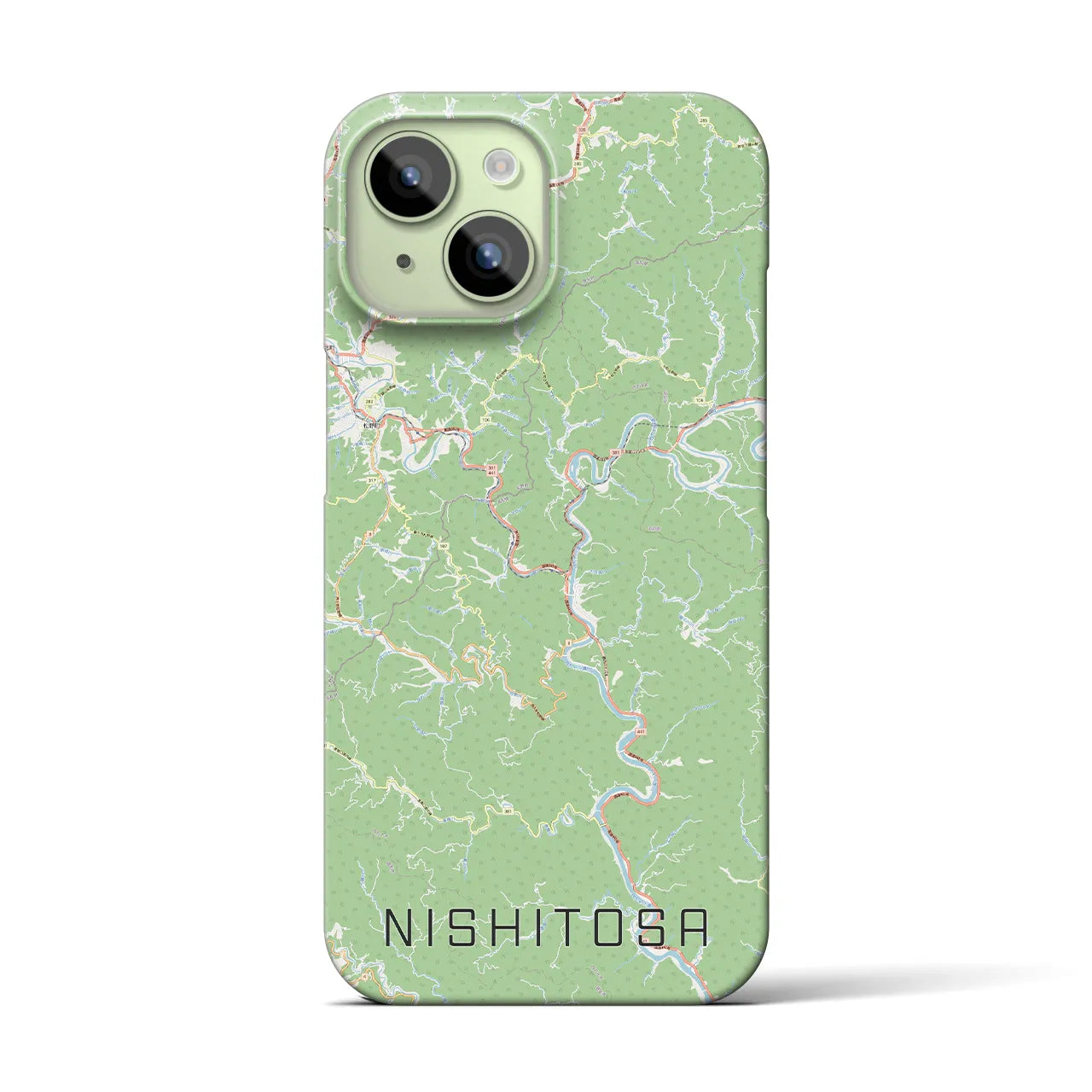 【西土佐(高知県)】地図柄iPhoneケース(バックカバータイプ)
