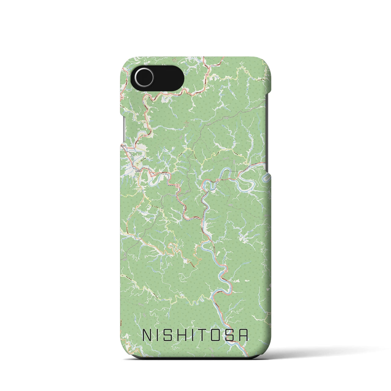 【西土佐(高知県)】地図柄iPhoneケース(バックカバータイプ)
