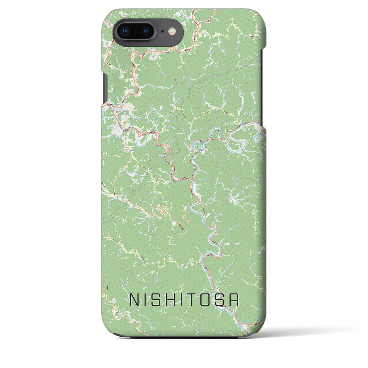 【西土佐(高知県)】地図柄iPhoneケース(バックカバータイプ)