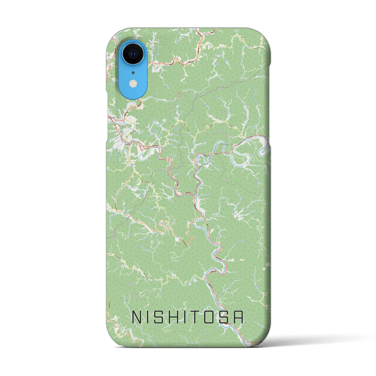 【西土佐(高知県)】地図柄iPhoneケース(バックカバータイプ)