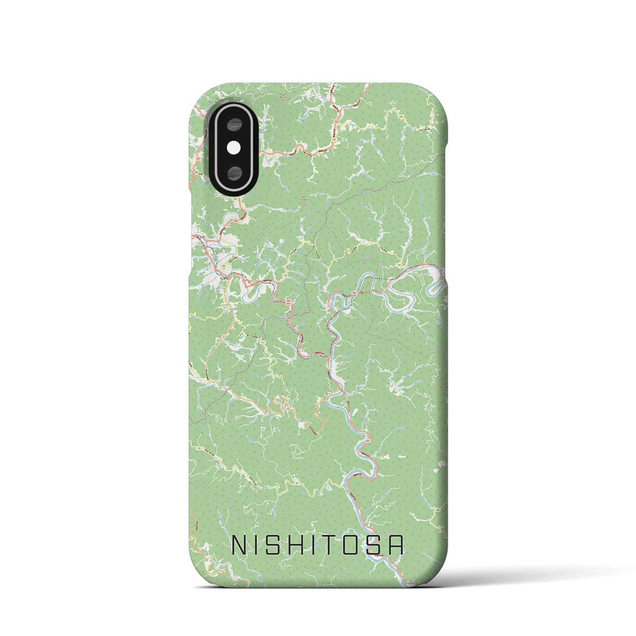 【西土佐(高知県)】地図柄iPhoneケース(バックカバータイプ)