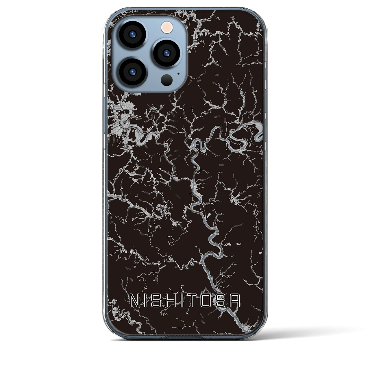 【西土佐(高知県)】地図柄iPhoneケース(クリアタイプ)