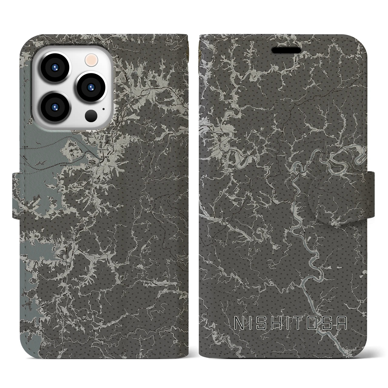 【西土佐(高知県)】地図柄iPhoneケース(手帳タイプ)