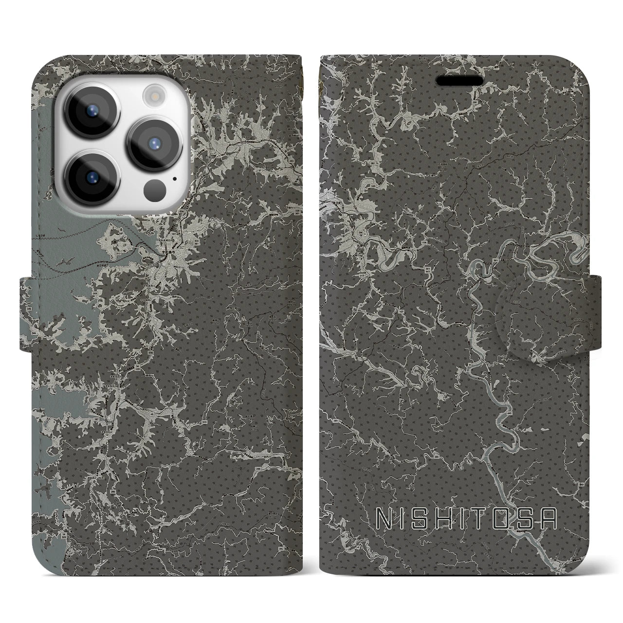 【西土佐(高知県)】地図柄iPhoneケース(手帳タイプ)