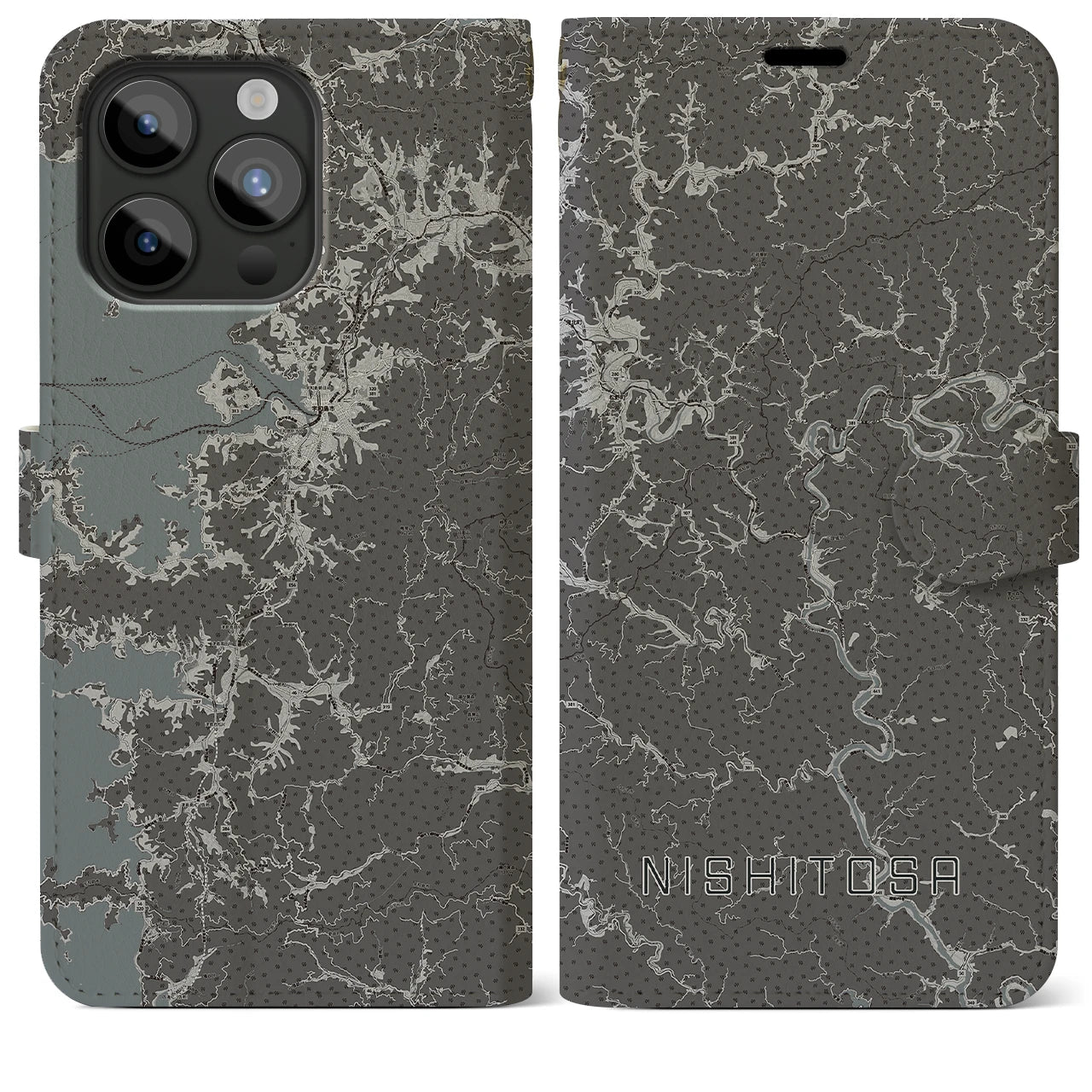 【西土佐(高知県)】地図柄iPhoneケース(手帳タイプ)