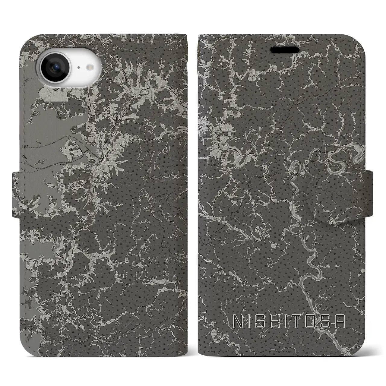 【西土佐(高知県)】地図柄iPhoneケース(手帳タイプ)